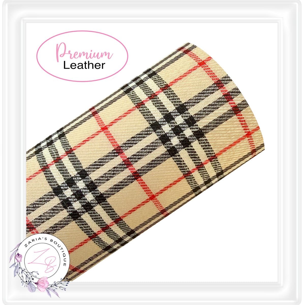 ⋅ Tartan Faux Leather ⋅ Beige ⋅