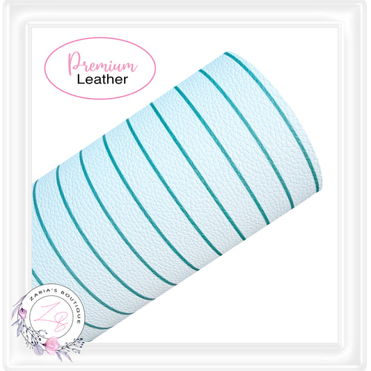⋅ Teal Pin Stripes ⋅ Custom Printed Premium Vegan Faux Leather ⋅