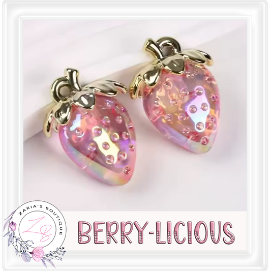 ⋅ Strawberry Charms ⋅ Jewellery Keyring Charms Craft Embellishments ⋅