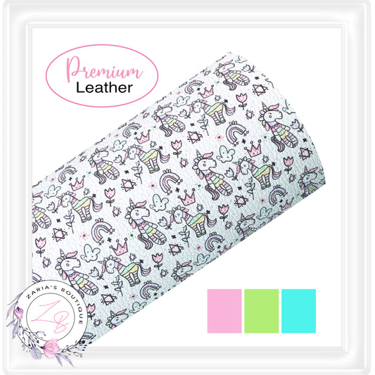 ⋅ Playful Unicorns ⋅ Premium Litchi Vegan Faux Leather ⋅
