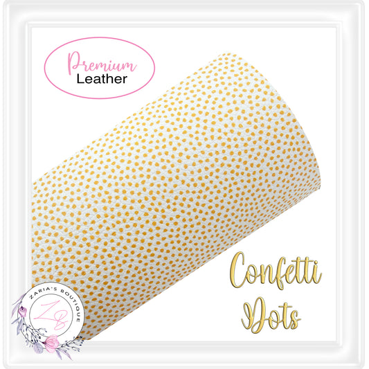 ⋅ Custom Vegan Faux Leather ⋅ Yellow Confetti Dots ⋅ 