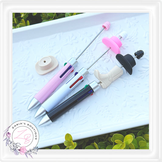 •  Beadable 4 Colour Pens  •  Black Pink White  •