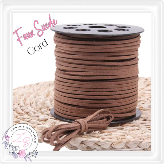 ⋅ Faux Suede Cord ⋅ 2.7mm ⋅ Brown ⋅ 5 Metres ⋅
