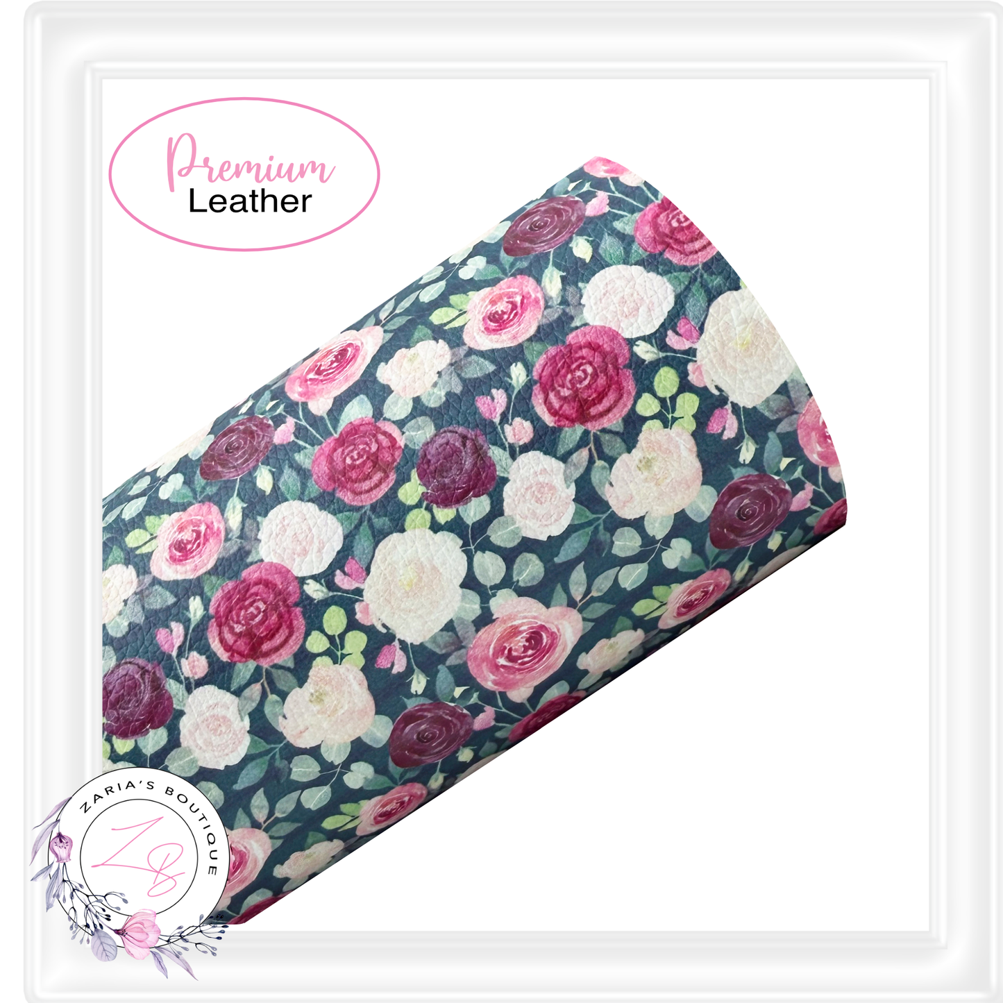 Custom Burgundy Rose Blooms Vegan Faux Leather Designer Multi-Pack or Single Sheets