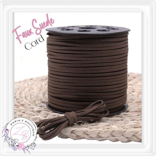 ⋅ Faux Suede Cord ⋅ 2.7mm ⋅ Dark Chocolate Brown ⋅ 5 Metres ⋅