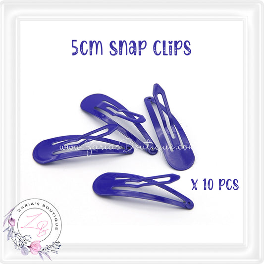 Violet / Royal Blue Snap Hair Clips x 10