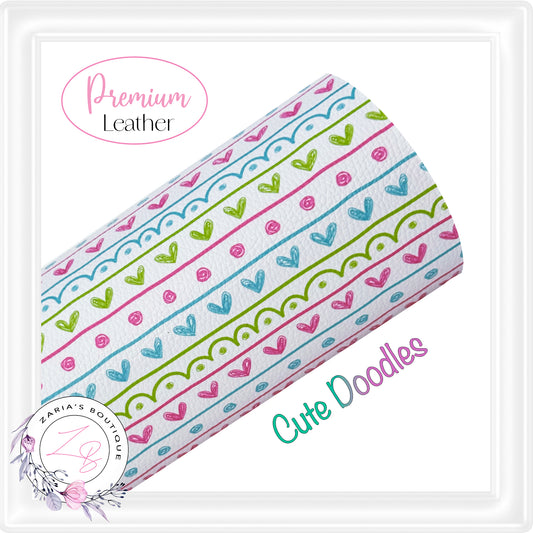 ⋅ Cute Doodles ⋅ Custom Vegan Faux Leather ⋅ Sheets Or Rolls!