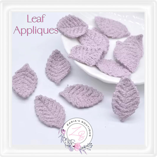 • Knitted Leaf Appliques • 8 Colours •