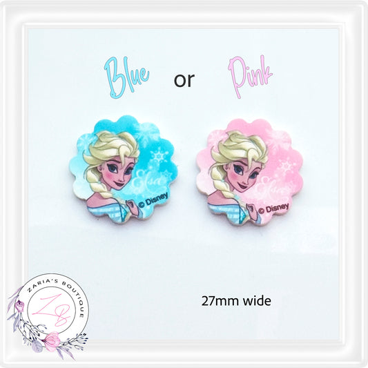• Elsa • Planar Resin Embellishments • 2 Pieces • Pink or Blue •