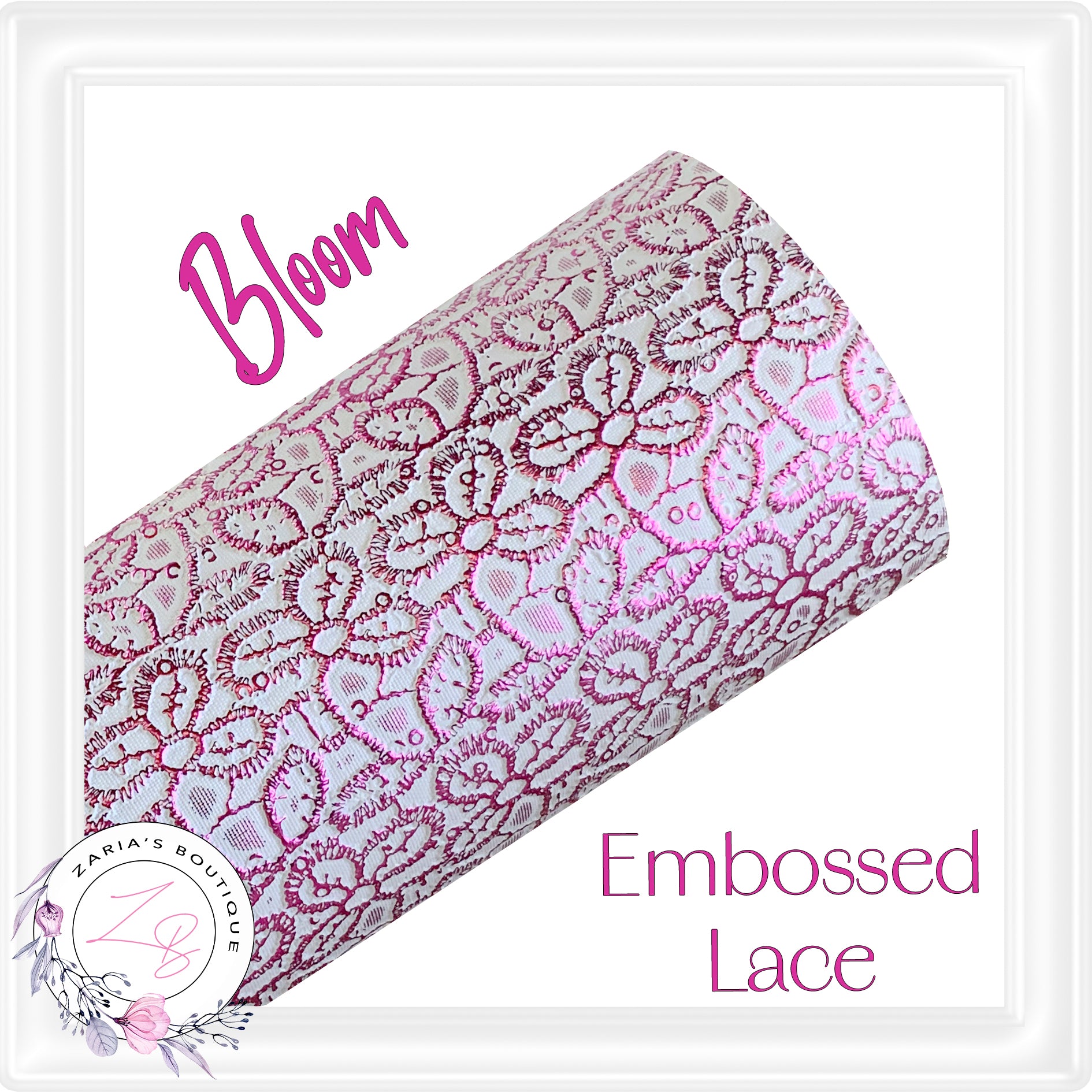⋅ Metallic Embossed Floral Lace ⋅ Vegan Faux Leather ⋅ Bloom ⋅ – Zaria ...