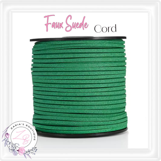 ⋅ Faux Suede Cord ⋅ 2.7mm ⋅ Emerald Green ⋅ 5 Metres ⋅
