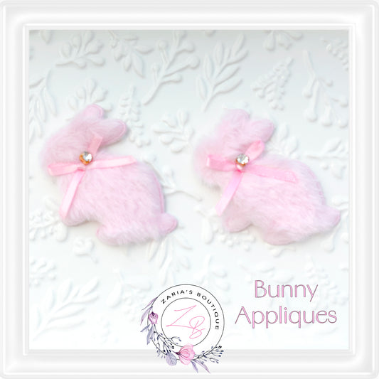 • Furry Bunny Appliques • Pink • Per Pair •