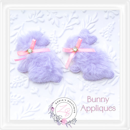 • Furry Bunny Appliques • Lavender • Per Pair •