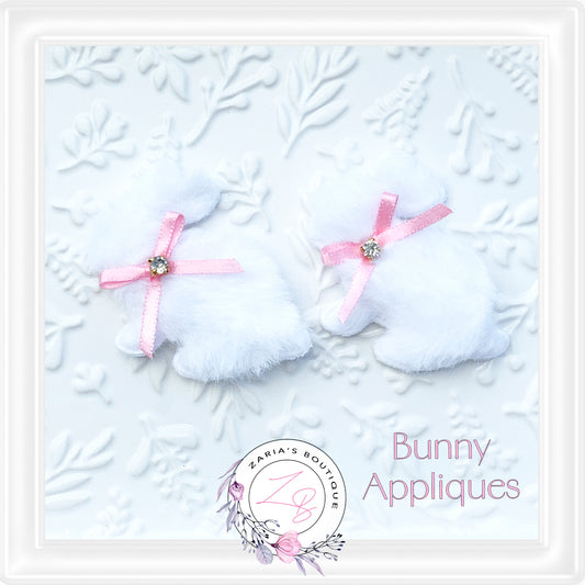 • Furry Bunny Appliques • White • Per Pair •