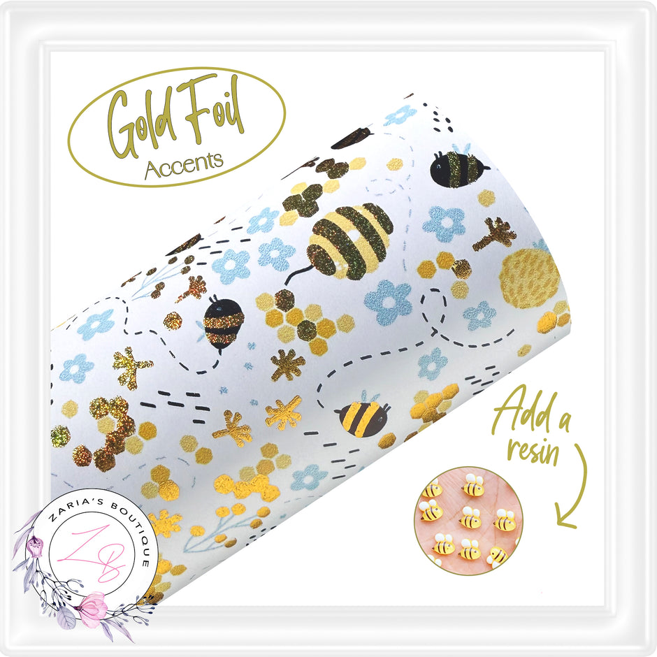 Bees & Gold Stars Faux Leather Handbag