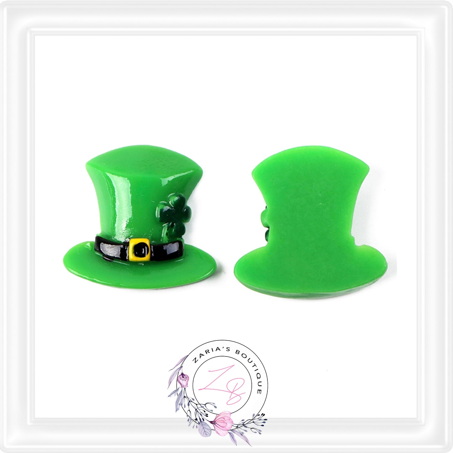 St Patrick's Day ~ Green Leprechaun Hat ~ Resin Embellishment 1 or 3 piece pack