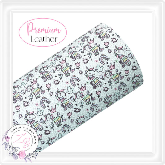 ⋅ Playful Unicorns ⋅ Premium Litchi Vegan Faux Leather ⋅