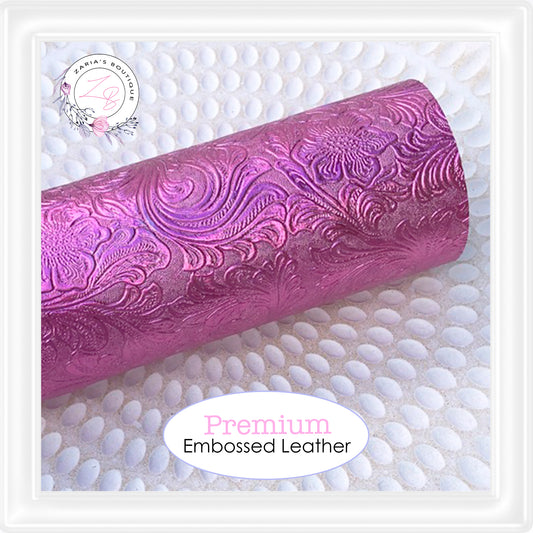 ⋅ Metallic Magenta Floral ⋅ Embossed Vegan Faux Leather ⋅