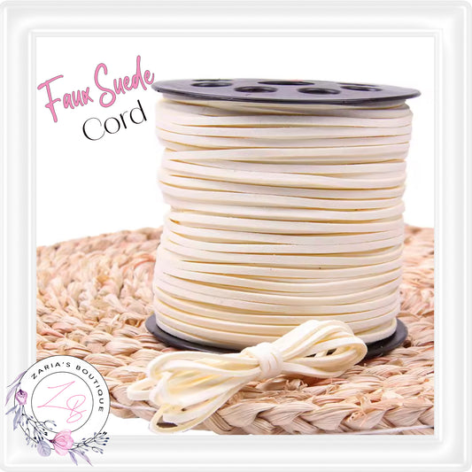 ⋅ Faux Suede Cord ⋅ 2.7mm ⋅ Ivory ⋅ 5 Metres ⋅