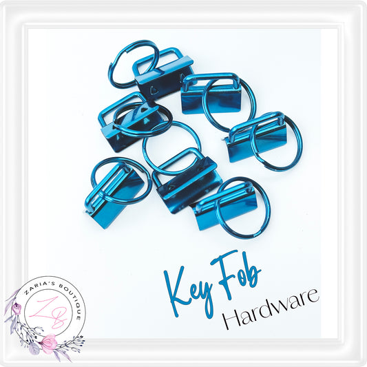 ⋅ Key Fob Keyring Clip Hardware ⋅ Metallic Blue 25mm ⋅