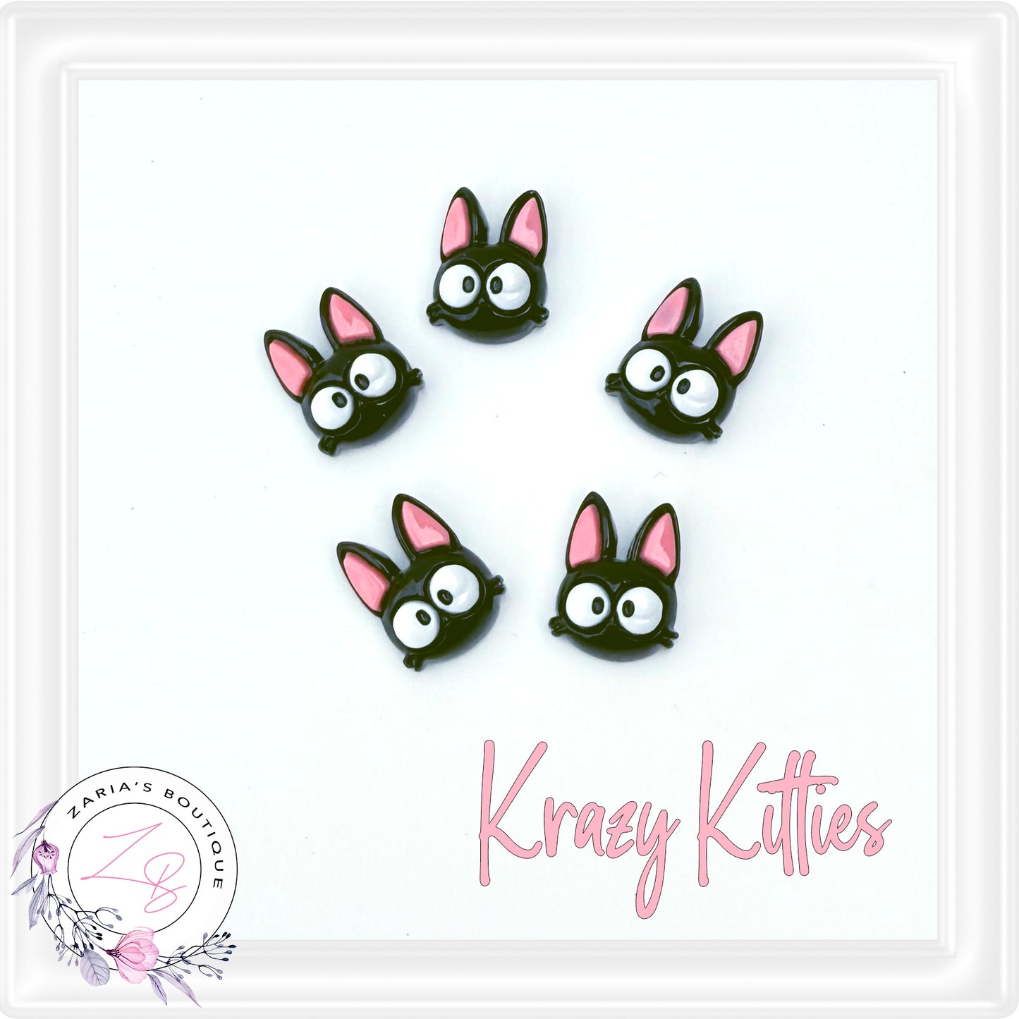 • Krazy Kitties • Flatback Embellishments • 2 Pieces •