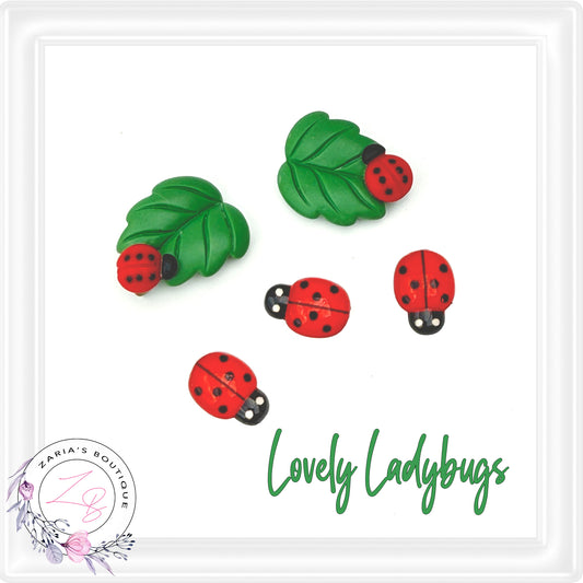 • Lovely Ladybugs • Flatback Embellishments • 2 Styles •