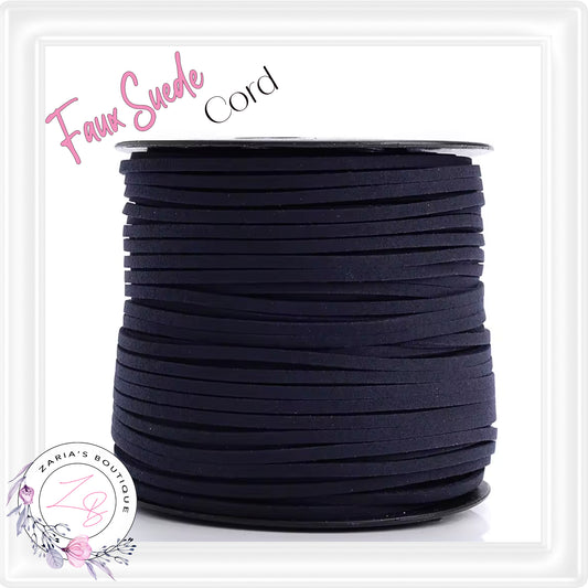 ⋅ Faux Suede Cord ⋅ 2.7mm ⋅ Midnight blue ⋅ 5 Metres ⋅
