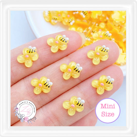 ⋅ BUSY BEES ⋅ Mini Flatback Resin Embellishments ⋅ 10 Pieces