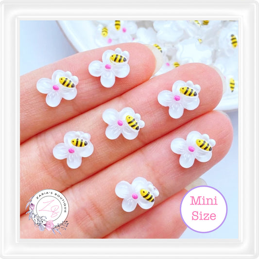 ⋅ BUSY BEES ⋅ Mini Flatback Resin Embellishments ⋅ 10 Pieces