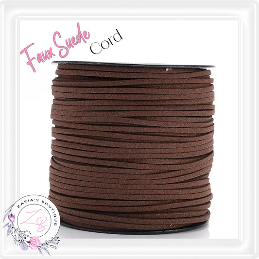 ⋅ Faux Suede Cord ⋅ 2.7mm ⋅ Mocha Brown ⋅ 5 Metres ⋅