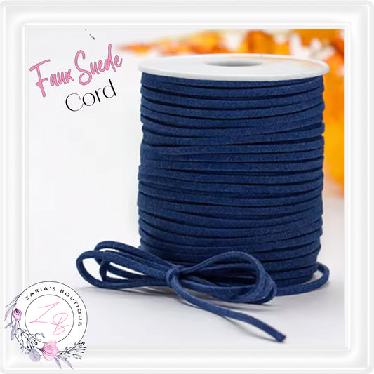 ⋅ Faux Suede Cord ⋅ 2.7mm ⋅ Navy Blue ⋅ 5 Metres ⋅