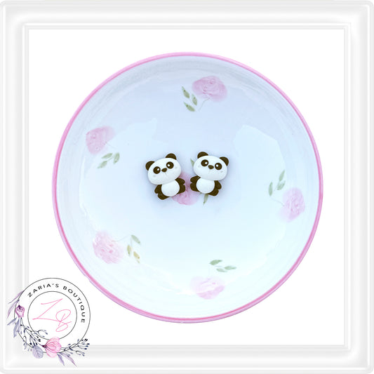 • Playful Pandas • Flatback Embellishments • 2 Pieces •