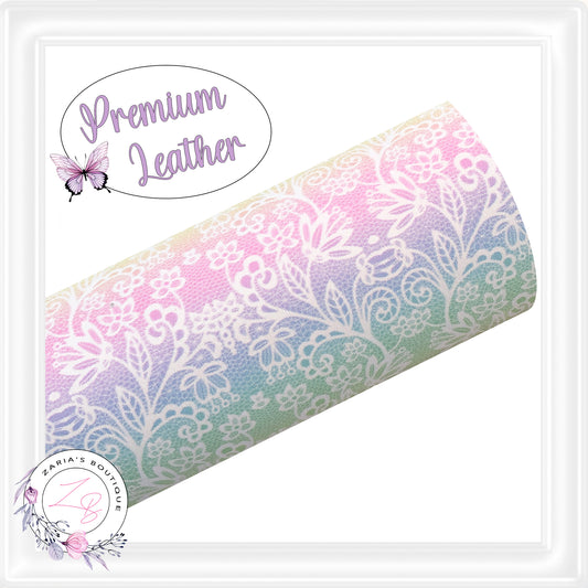 ⋅ Pastel Rainbow Floral ⋅ Premium Smooth Vegan Faux Leather ⋅