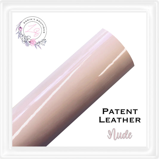 ⋅ Patent Leather ⋅ Smooth & Glossy Vegan PU Leatherette ⋅ Nude  ⋅