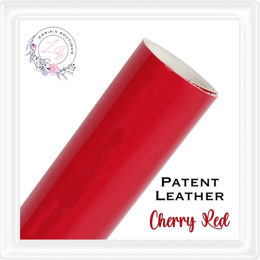 ⋅ Patent Leather ⋅ Smooth & Glossy Vegan PU Leatherette ⋅ Cherry Red  ⋅