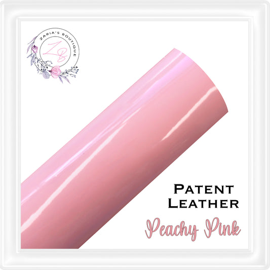 ⋅ Patent Leather ⋅ Smooth & Glossy Vegan PU Leatherette ⋅ Peachy Pink  ⋅