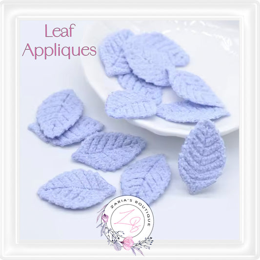 • Knitted Leaf Appliques • 8 Colours •