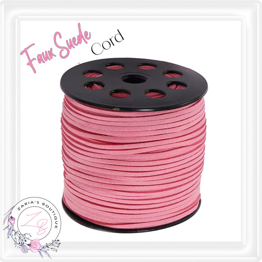 ⋅ Faux Suede Cord ⋅ 2.7mm ⋅ Pink ⋅ 5 Metres ⋅