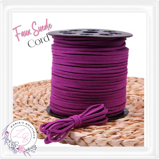 ⋅ Faux Suede Cord ⋅ 2.7mm ⋅ Plum ⋅ 5 Metres ⋅