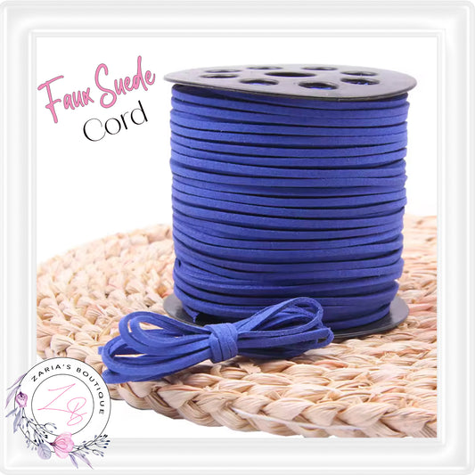 ⋅ Faux Suede Cord ⋅ 2.7mm ⋅ Royal Blue ⋅ 5 Metres ⋅