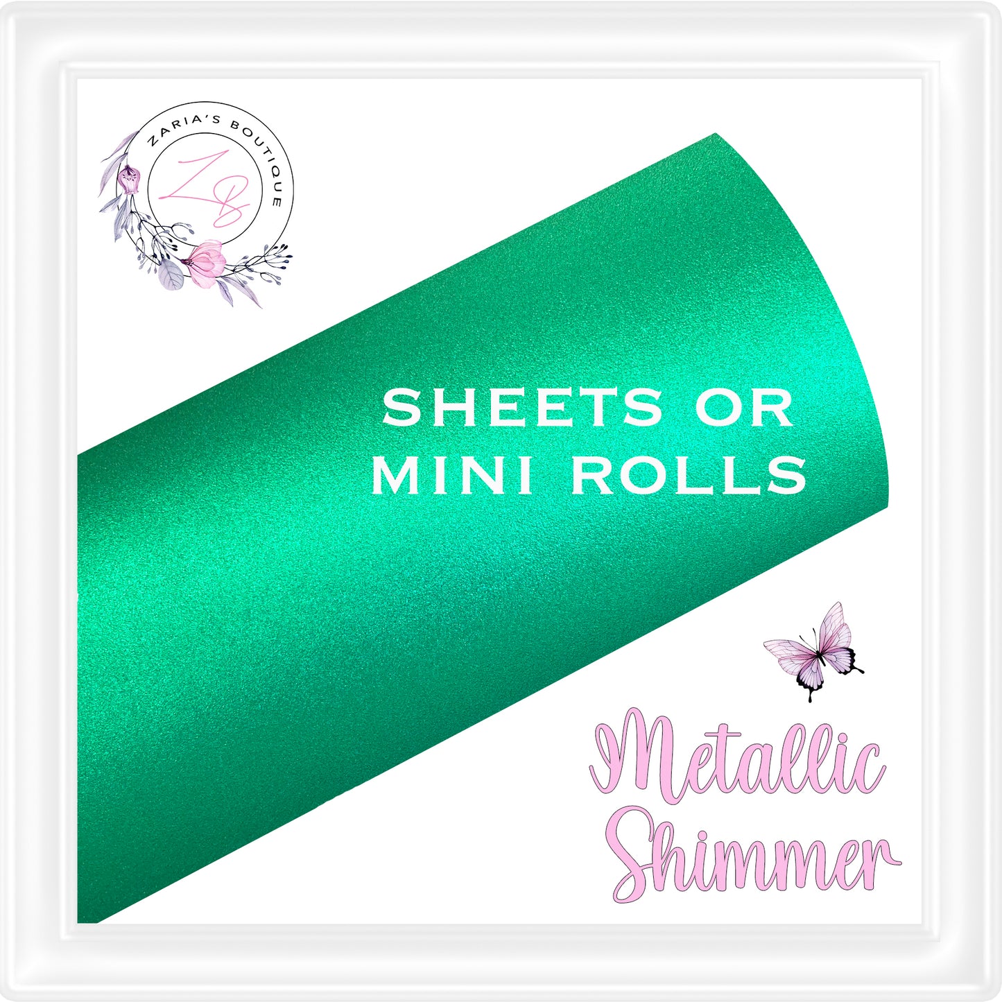 • Metallic Shimmer • Christmas Green • Sheets Or Rolls •