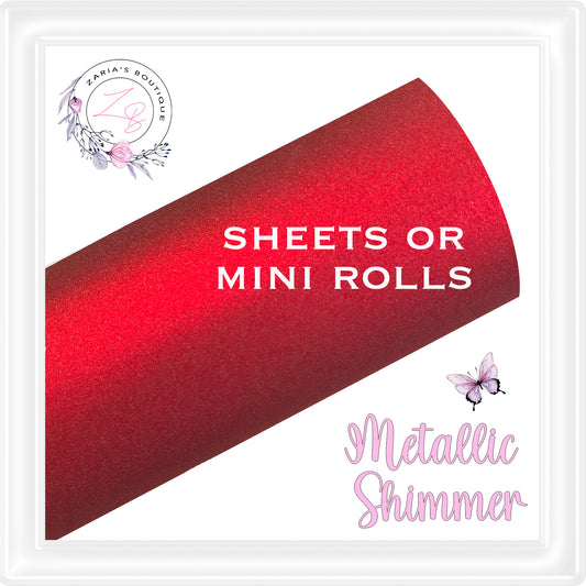 • Metallic Shimmer • Red • Sheets Or Rolls •