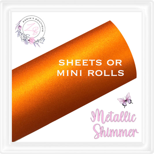 • Metallic Shimmer • Orange • Sheets or Rolls •