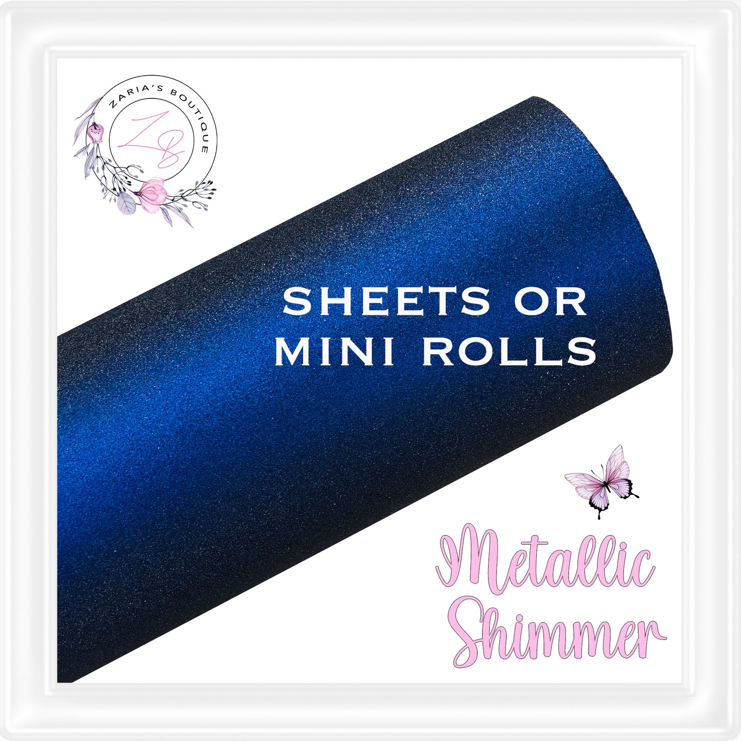 • Metallic Shimmer • Royal Blue • Sheets or Rolls •