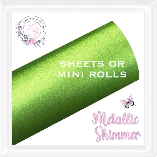 • Metallic Shimmer • Spring Green • Sheets Or Rolls •