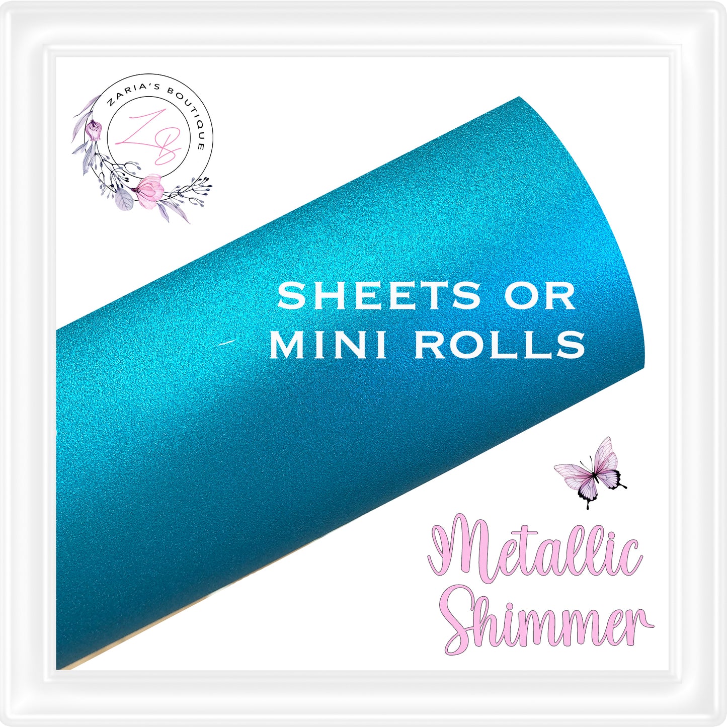 • Metallic Shimmer • Tropical Blue • Sheets or Rolls •