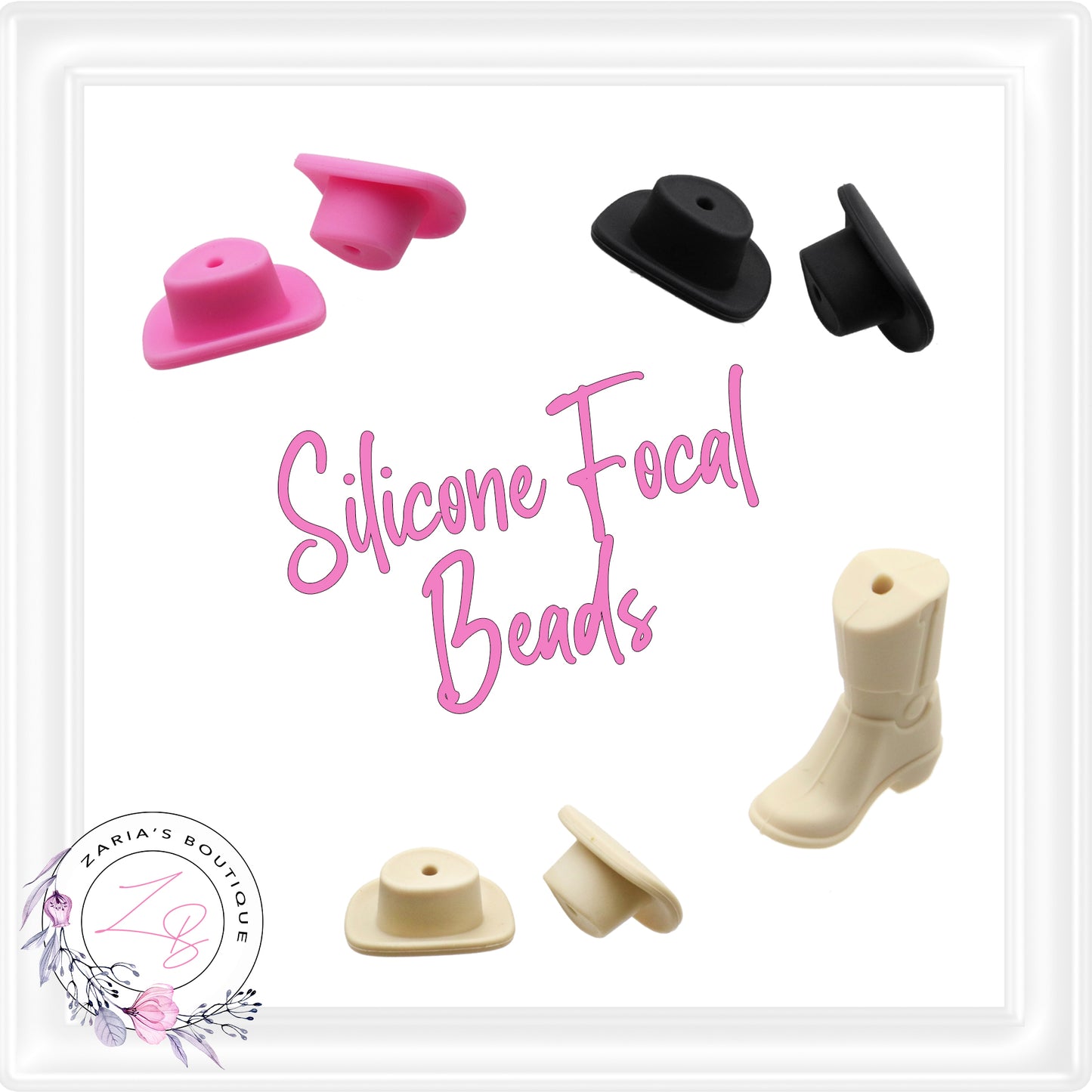•  Silicone Focal Beads  •  Cowboy Cowgirl  •  Boots & Hats  •