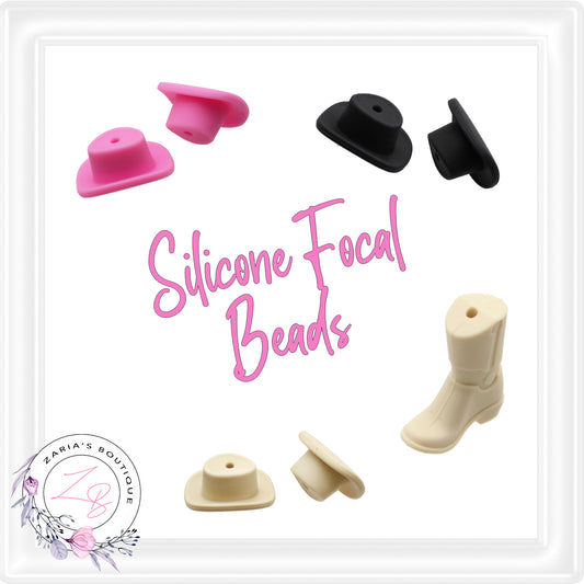 •  Silicone Focal Beads  •  Cowboy Cowgirl  •  Boots & Hats  •