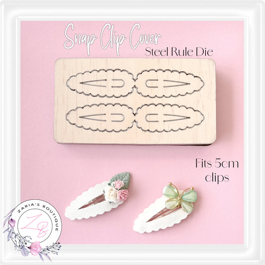 ⋅ Scalloped Snap Clip Cover Die ⋅ 5cm Bow  ⋅ Steel Rule Cutting Die ⋅