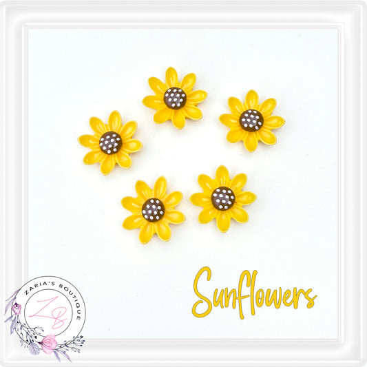 ⋅ Sunflowers ⋅ Flatback Resin Cabochon Embellishments ⋅